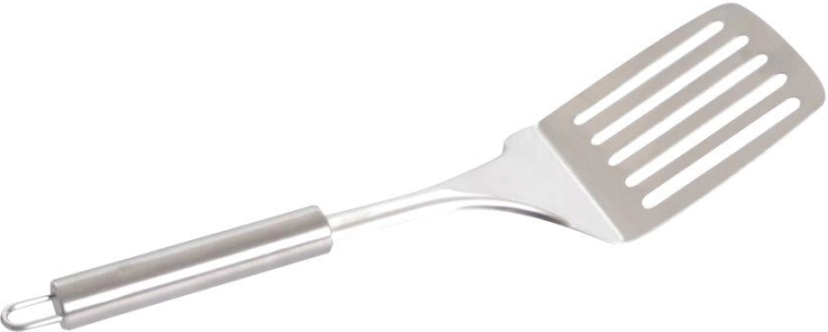 Paletă perforată din inox 33,5 cm cu orificiu pentru agățare