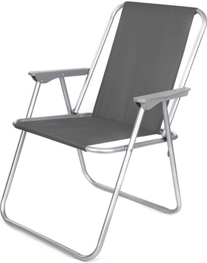 Scaun de grădină pliabil din metal și textil, antracit