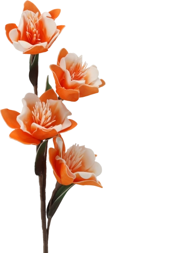 Floare artificială decorativă 86 cm, portocalie