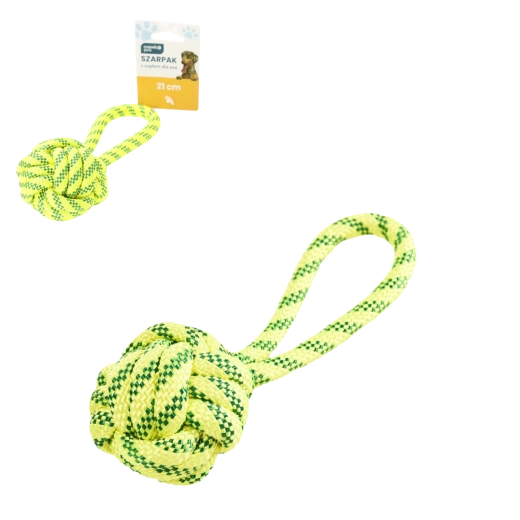Jucărie împletită de tras pentru câini cu două noduri, 21 cm