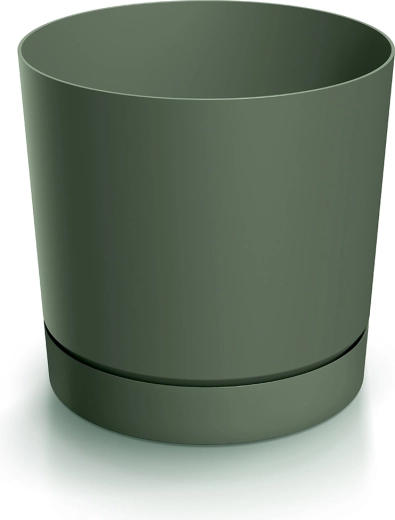 Ghiveci cu farfurioară TUBO P 14,8 cm – verde închis