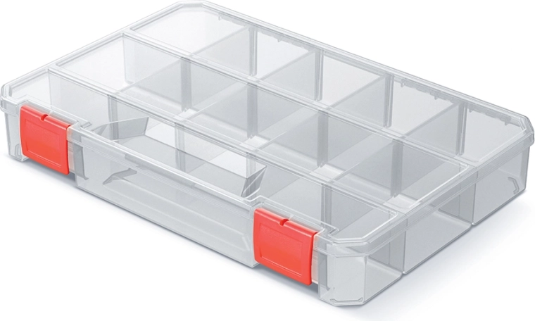 Organizator SQR BOX cu capac transparent 27,5 × 18,6 × 4,1 cm