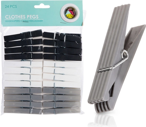 Cârlige de rufe din plastic Ultra Clean 24 buc.
