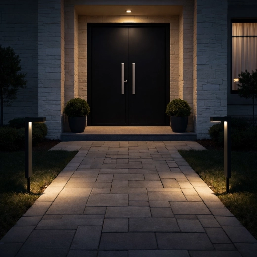 Stâlp LED solar pentru grădină cu senzor crepuscular 55 cm, set 2 buc.
