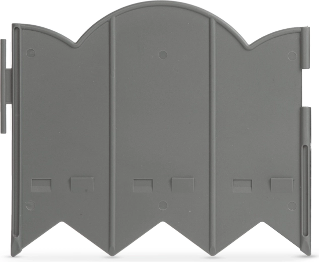Bordură de grădină din plastic, gri, 20 × 17,5 cm – 12 bucăți