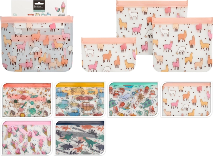 Punguțe cu fermoar pentru copii – set 3 buc., mix de modele