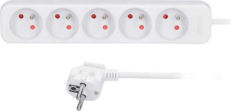 Solight prelungitor 5 prize alb 5 m