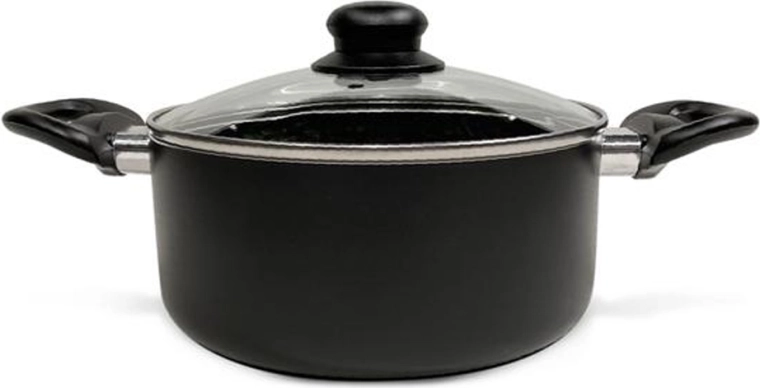 Cratiță cu capac de sticlă Kitchisimo Nero 20 cm, 2,5 l