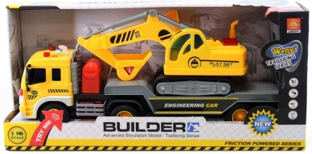 Cap tractor cu excavator pe baterii 1:16
