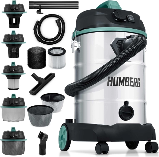 Aspirator industrial Humberg pentru aspirare umedă și uscată 30 l 1600 W