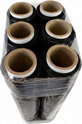 Folie stretch neagră 23 µm, 6× role 1,5 kg