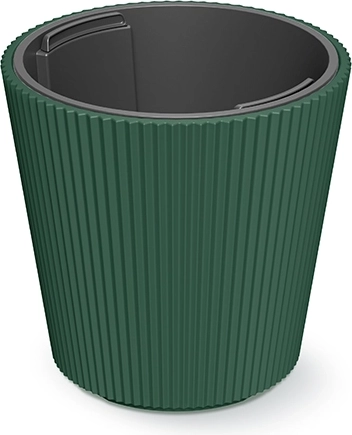 Ghiveci Milly cu inserție, diametru 17,6 cm, verde închis