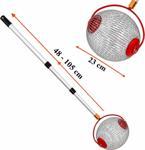 Culegător telescopic pentru nuci, mingi și fructe 48–105 cm - 1 bucată