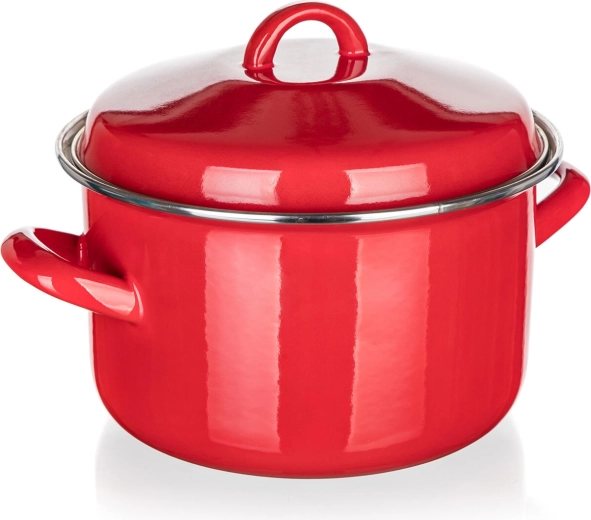 Oală emailată cu capac 20 cm 3,4 l roșie MILTON