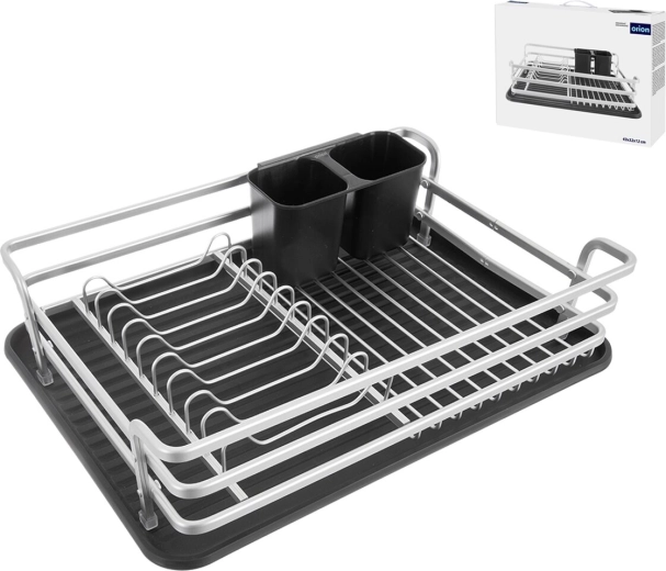 Suport de scurs vase deluxe cu ramă din aluminiu și tavă de scurgere 43 × 32 × 12 cm