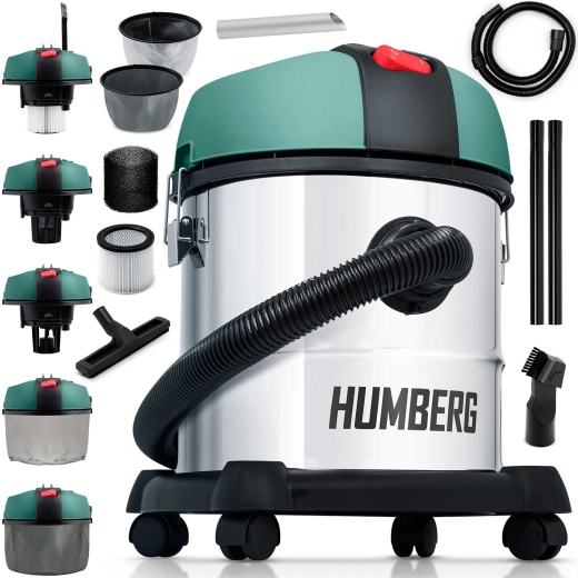 Aspirator industrial Humberg pentru aspirare umedă și uscată 20 l 1200 W