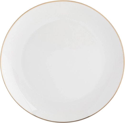 Farfurie întinsă din porțelan bella linie aurie 26 cm, crem cu margine aurie Altom Design