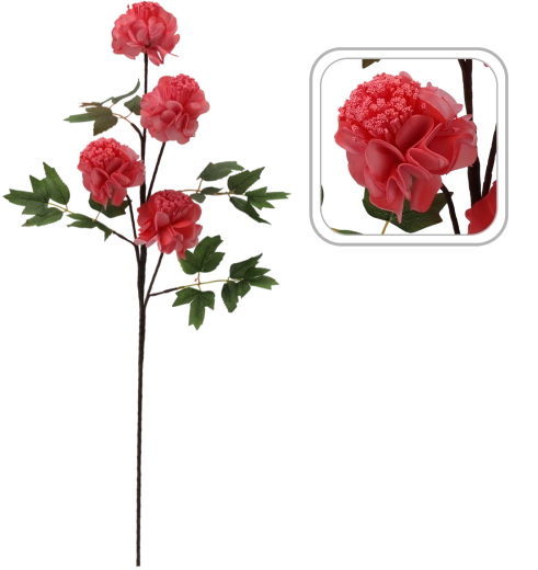 Floare decorativă de cireș – ramură albă cu 4 flori, 94 cm