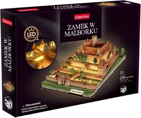 Puzzle 3D CubicFun Castelul Malbork cu iluminare LED - 1 bucată