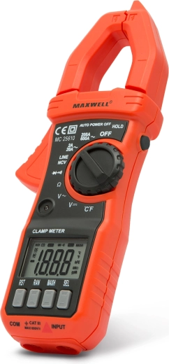 Multimetru digital cu clește Maxwell cu selectare automată a domeniului, NCV și măsurarea curentului alternativ de până la 600 A