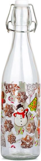 Sticlă din sticlă cu închidere cu clemă TORO 260 ml – motiv turtă dulce