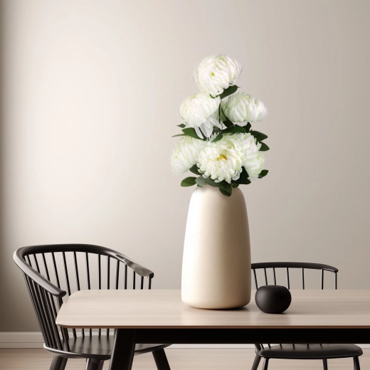 Crizantemă decorativă artificială albă 12 × 58 cm