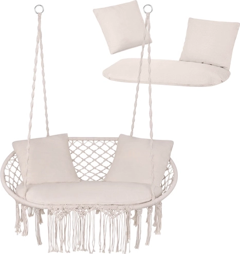 Perne crem pentru fotoliu suspendat dublu tip cuib de barză GARDLOV