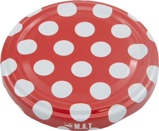 Capace pentru conservare TWIST 66 cu buline – set 10 buc.