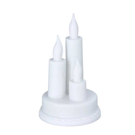 Lumânare LED triplă albă 8,5 × 14 cm