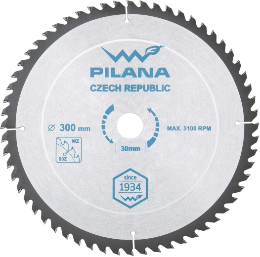 Disc de ferăstrău PILANA 300 mm, 60 dinți, WZ, SK