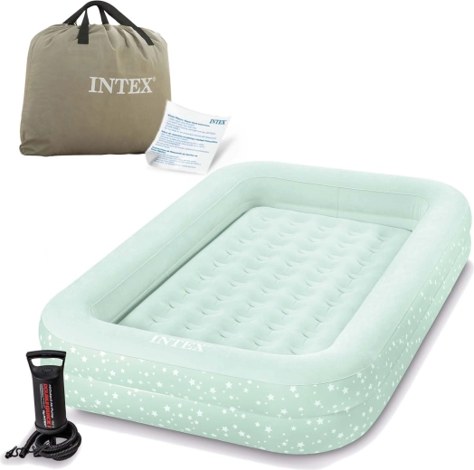 Pătuț de călătorie gonflabil pentru copii INTEX 168 × 107 × 25 cm cu pompă