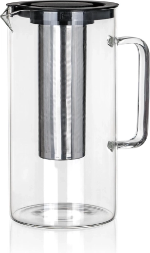 Cană din sticlă cu sită din inox 2,5 l SUNA