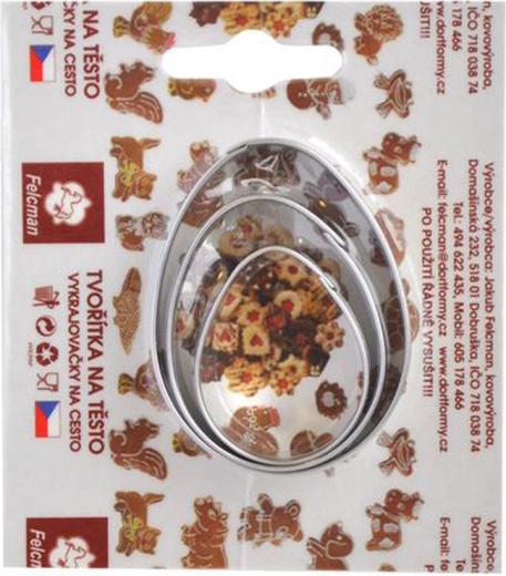 Set de forme pentru tăiat prăjituri de Paște – ouă, 3 buc