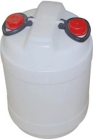 Butoi din plastic 40 l cu gât dublu, alb