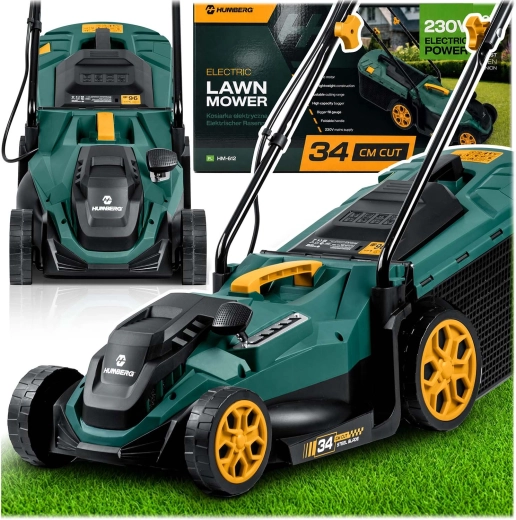 Humberg HM-612 mașină de tuns iarba electrică 1400 W, lățime de tăiere 34 cm