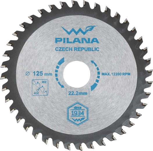Disc circular PILANA 125 mm, 40 dinți, SK pentru lemn