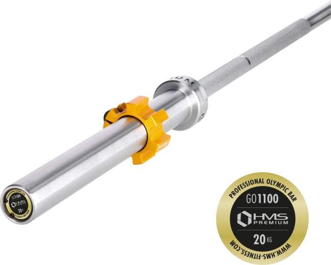 Bară olimpică HMS Premium 220 cm cu coliere rapide