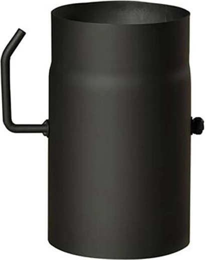 Tubulatură de fum cu clapetă 200 mm, lungime 250 mm, negru