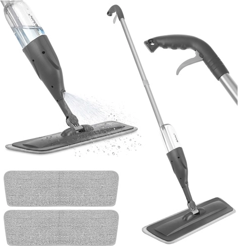 Ruhhy mop cu pulverizator 300 ml cu 3 huse din microfibră