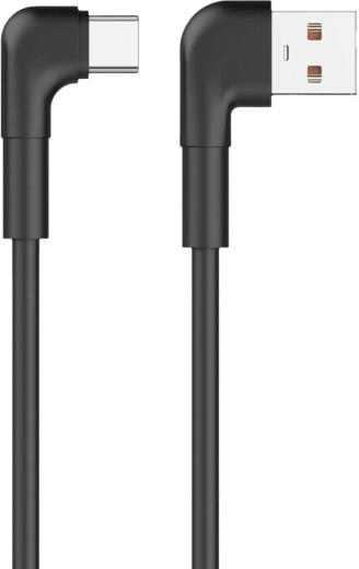 Maxlife MXUC-09 cablu unghiular USB-A la USB-C 1 m 3 A negru - 1 bucată