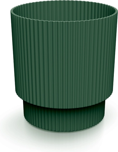 Ghiveci de flori din plastic Milly 19,5 cm verde închis