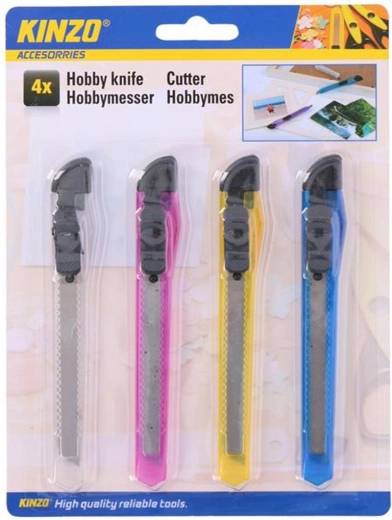 Cuțite cu lamă secționabilă KINZO, set 4 bucăți