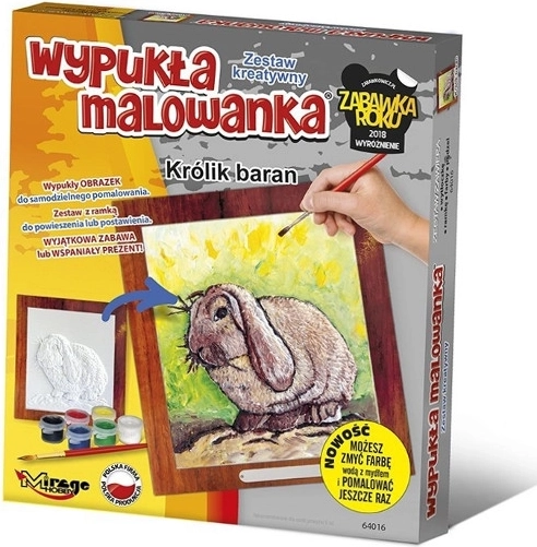 Planșă de colorat 3D bombată – iepure berbec