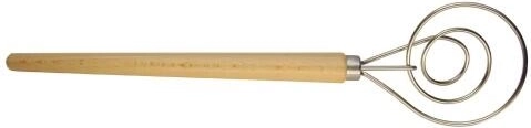 Frământător din inox pentru aluat cu mâner din lemn 8,5 cm