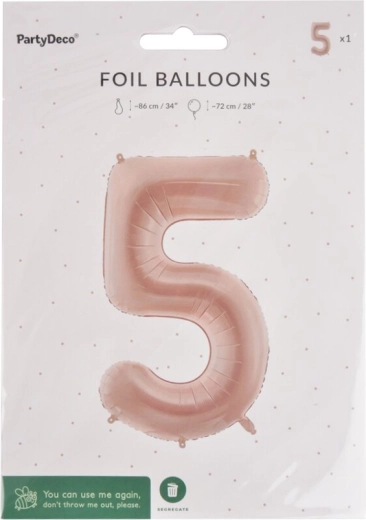 Balon folie numărul 5 bej 72 cm