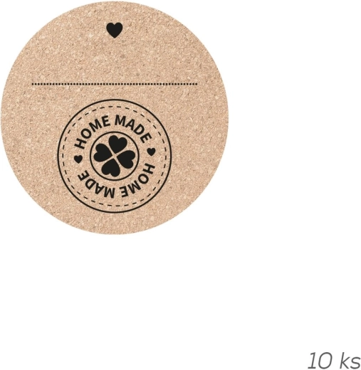 Autocolante HOME MADE – etichete rotunde goale, 10 buc.