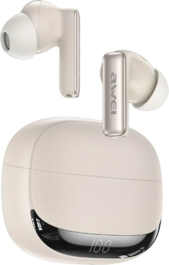 Awei TA19 ANC căști wireless TWS Bluetooth 6.0 bej