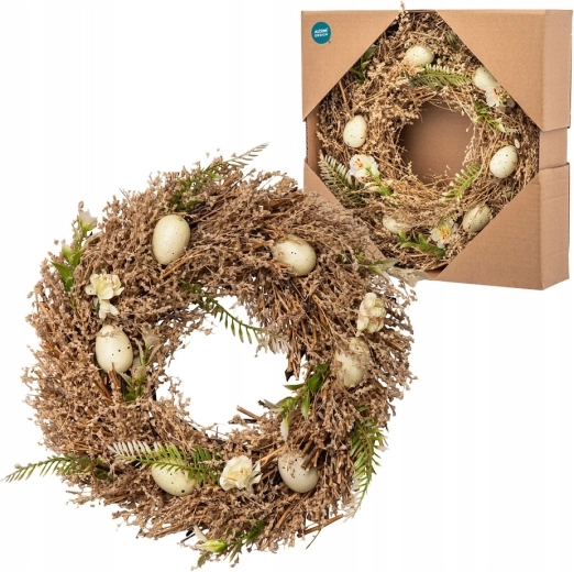 Coroniță de primăvară boho bej 30 cm