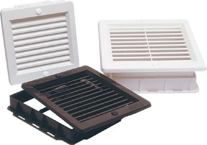 Grilaj de ventilație cu plasă 150 × 150 mm maro