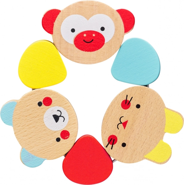 Jucărie din lemn cu animale pentru dințișori